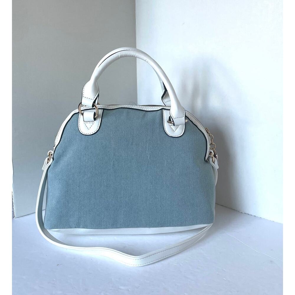 Juicy Couture Heritage Denim White Medium Satchel Crossbody Bag - Picture 3 of 8